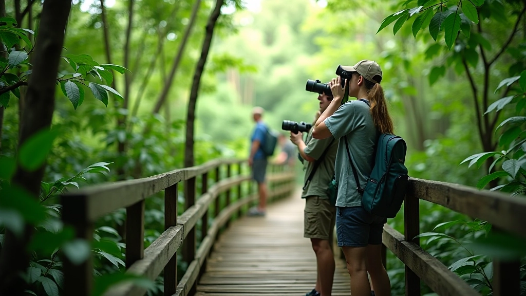 Observación de aves en bosque